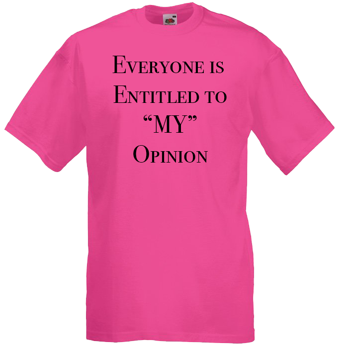 Everyone is Entitled To My Opinion